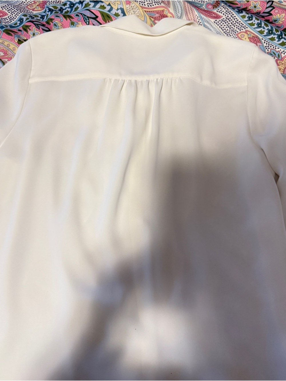 Chico's Cream Ruffled Button-Front Blouse - Picture 3 of 3